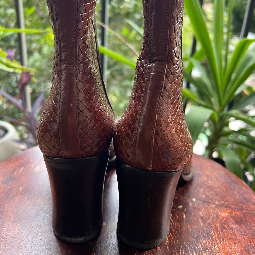 Stephane Kelian Brown Woven Heeled Boots - Picture 3 of 5